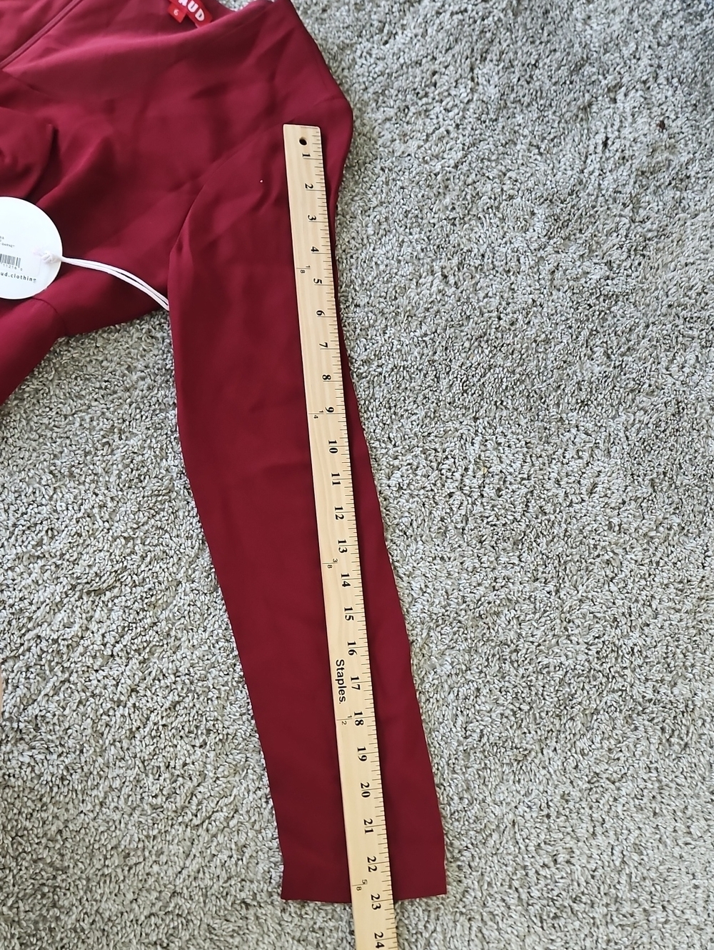 Nwt STAUD Burgundy Long-Sleeve Bow Maxi Dress 6 - Picture 8 of 15
